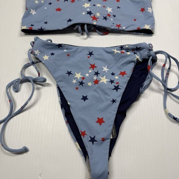 Dippin Daisy's Bikini Women's Blue Star Print Swimwear Party Patriot Size Small - Picture 7 of 11
